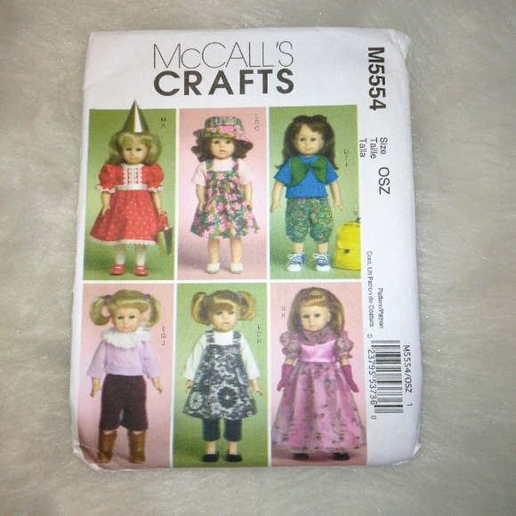 MCCALL'S M5554 Outfits for American Girl Doll and other 18" dolls - Picture 1 of 5
